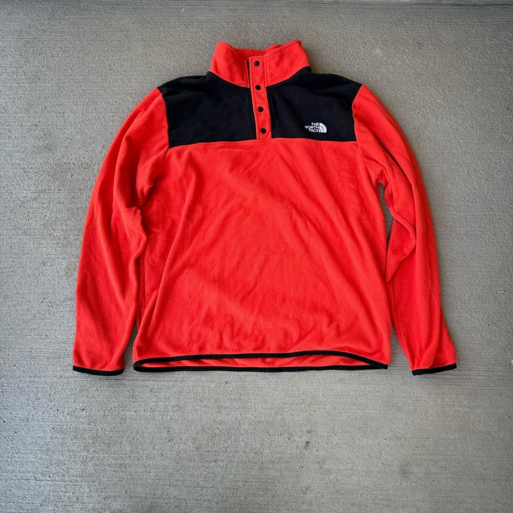 The North Face Vintage Red Fleece Pullover Snap-T Jacket Men's Size L